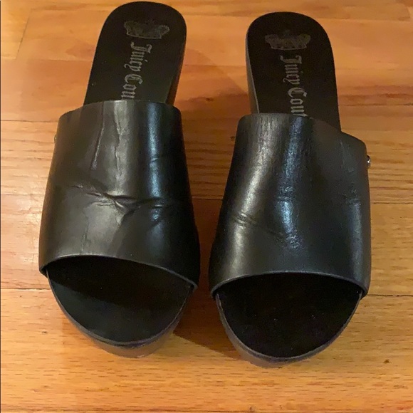 Juicy Couture Shoes - Juicy Couture Black Leather Platform Sandals